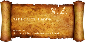 Miklovicz Lenke névjegykártya
